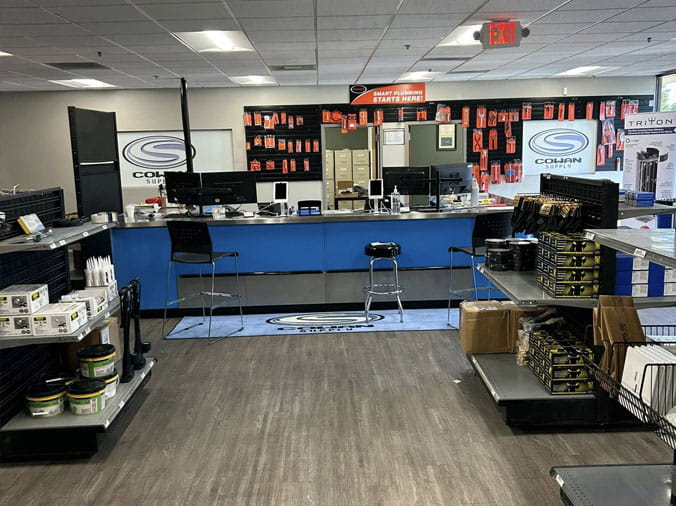 Cowan Supply Forest Park plumbing service counter
