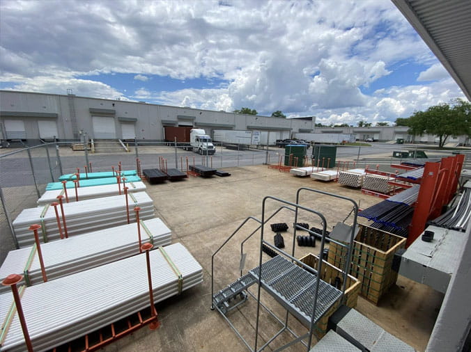 PVC pipes in the back lot at Cowan Supply Forest Park